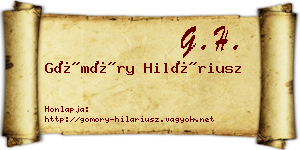 Gömöry Hiláriusz névjegykártya